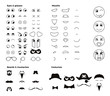 Make your own character emoji emoticon smiley. Vector elements to create thousands of facial expressions with dozens of eyes, mouths, facial hair and costumes.