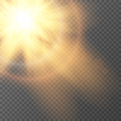 Wall Mural - sunlight special lens flare light effect. sun flash with rays burst explosion with transparent backg