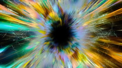 Wall Mural - Space 2381: Light, stars and galaxies are sucked into a black hole in space (Loop).