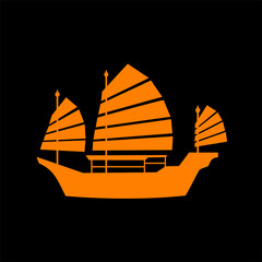 Wall Mural - Hong Kong ship icon