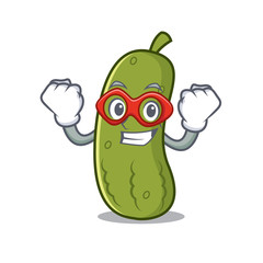 Canvas Print - Super hero pickle character cartoon style