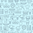 Dental seamless pattern with outline icons