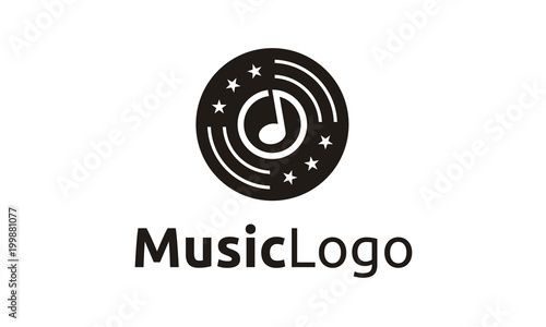 Music Notes Cd Stars Recording Studio Logo Design Buy This Stock Vector And Explore Similar Vectors At Adobe Stock Adobe Stock