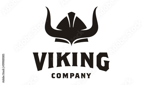 Fotomural Viking Armor Helmet logo design, for Boat Ship, Cross Fit, Gym, Game Club, Sport