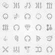 Body piercing icons set. Vector piercings jewelry signs