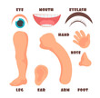 © MicroOne - Cartoon baby body parts with english vocabulary vector set