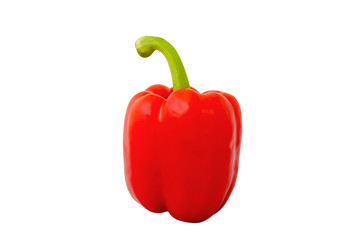 red bell pepper on white isolated background