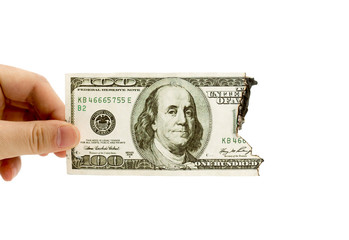 fire dollar on a white background