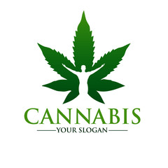 Canvas Print - cannabis health logo