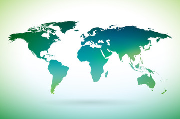 Wall Mural - World map design on white background on environment concept. Earth illustration with continents. Vector graphic for banner, poster or greeting card.