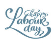 Happy 1st may lettering vector background. Labour Day logo concept with wrenches. International Workers day illustration for greeting card, poster design, Isolated on white background