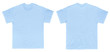 © Taeksang - Blank T Shirt color light blue template front and back view on white background