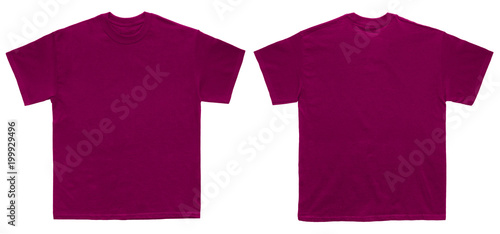 Download Blank T Shirt color maroon template front and back view on ...