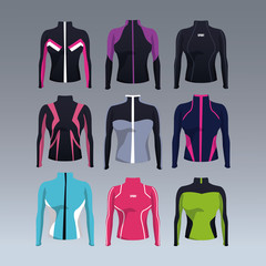 Wall Mural - Set of sport jackets collection vector illustration graphic design