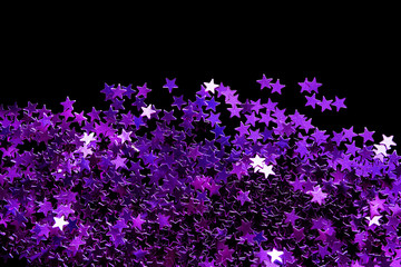 Canvas Print - Stars confetti on black