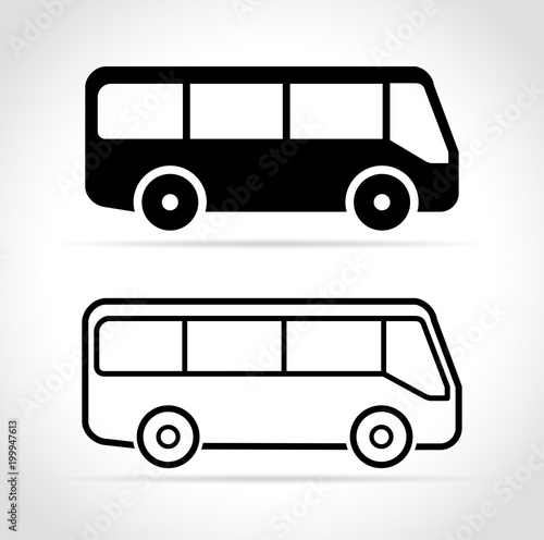 Fotomural bus icons on white background