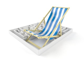 Wall Mural - Deck chair inside maze