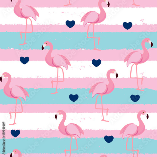 Dekoracja na wymiar  ladny-retro-bezszwowe-flamingo-wzor-tla-ilustracja-wektorowa