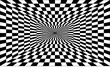 One-point perspective tunnel optical illusion vector