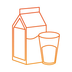 Wall Mural - Milk box drink on orange lines vector illustration