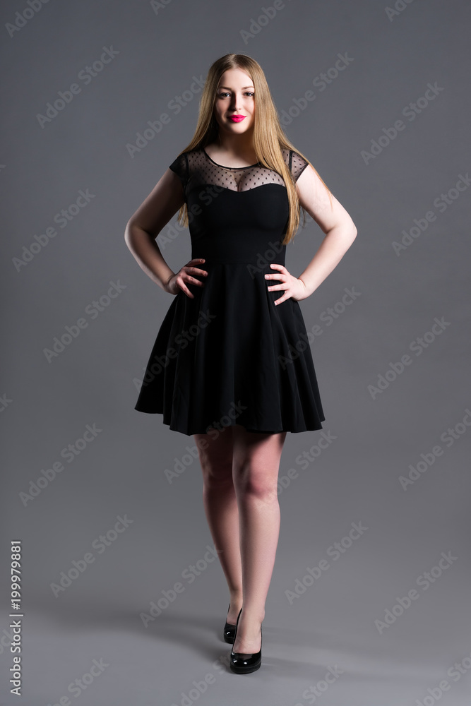fat lady in black dress Plus Size Fashion Model In Black Dress, Fat Woman On Gray Background, Body Positive Concept Stock Photo, Picture and Royalty Free Image. Image 145897411