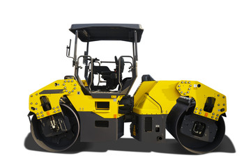 Wall Mural - Modern road roller with yellow color