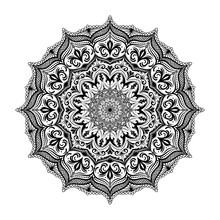 Black Vector Mandala On White Background