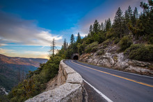 Road Through The Mountain At Yosemite 