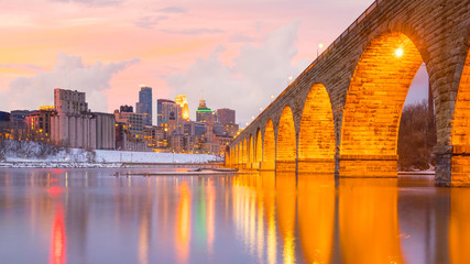 Wall Mural - Minneapolis downtown skyline in Minnesota, USA