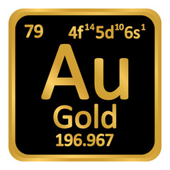 Periodic table element gold icon.