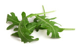 Fototapeta  - Green fresh rucola or arugula leaf isolated on white background