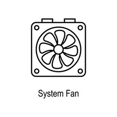 Wall Mural - system fan icon. element of computer part for mobile concept and web apps. thin line icon for websit