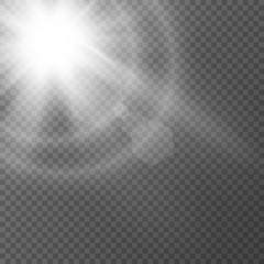 Wall Mural - sunlight special lens flare light effect. sun flash with rays burst explosion with transparent backg