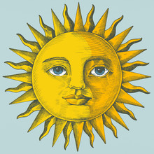 Hand Drawn Sun With Face