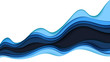 © Man As Thep - Blue abstract paper wave layer cut background.Paper art style of cover design for business banner template and material design.Vector illustration.