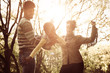 © Mladen - Happy African American family enjoying in park together.