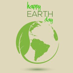 happy earth day concept. vector illustration.