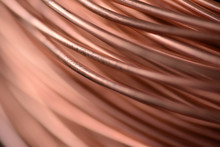 Closeup Of Copper Coil Wiring With Focus On One Wire