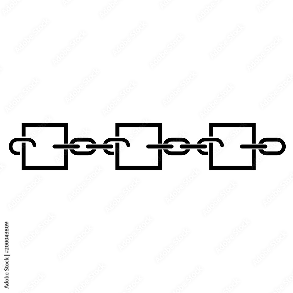 Blockchain line icon. Blockchain records represented by blocks connected  with chain links. Vector Illustration の Stock ベクター | Adobe Stock