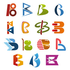 Sticker - Letter B icon for abstract business identity font