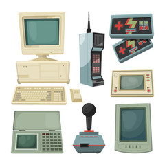 Canvas Print - retro illustrations of technicians gadgets. vector pictures