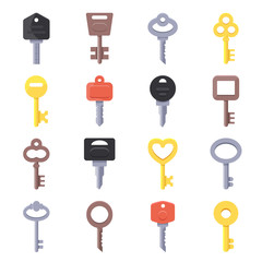 Poster - Vector pictures of keys for doors