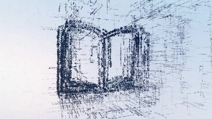 Wall Mural - Logo of book, loop news animation. Intro energetic action of abstract journal