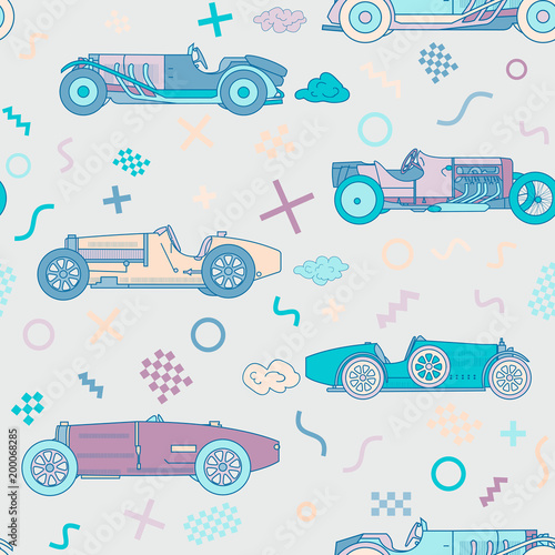 wektorowego-biegowego-retro-sportowego-samochodu-bezszwowy-wzor-rocznikow-samochody-odizolowywajacy-na-bialym-tle-wzor-w-stylu