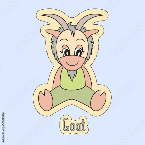 Poster Goat cartoon, symbol of the Chinese horoscope 2027 year. Farm