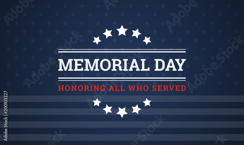 Fotomural Memorial Day background - Honoring all who served banner vector illustration