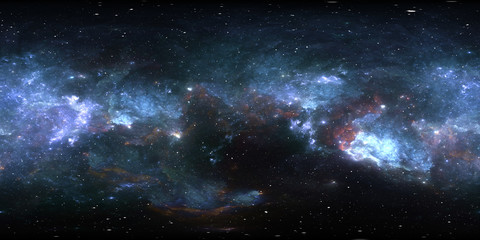360 degree space nebula panorama, equirectangular projection, environment map. hdri spherical panora