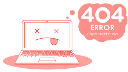 Wall Mural - 404 error with icon notebook design template for website with white background graphic