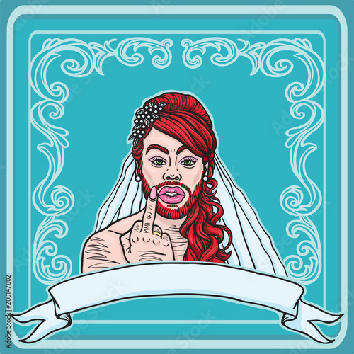 Red Haired And Bearded Cross Dresser Gay Transvestite Showing