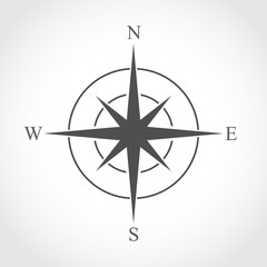Wall Mural - gray compass icon. vector illustration.